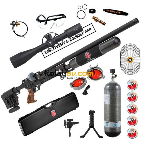 Hatsan Factor Sniper Long FFP Dürbün + Scuba PCP Havalı Tüfek, 6.35mm (Carbon Full Set)