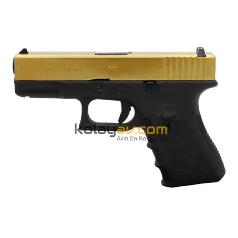 We Glock 19 Gen3 Titanium Gold Blowback Airsoft Tabanca Greengas