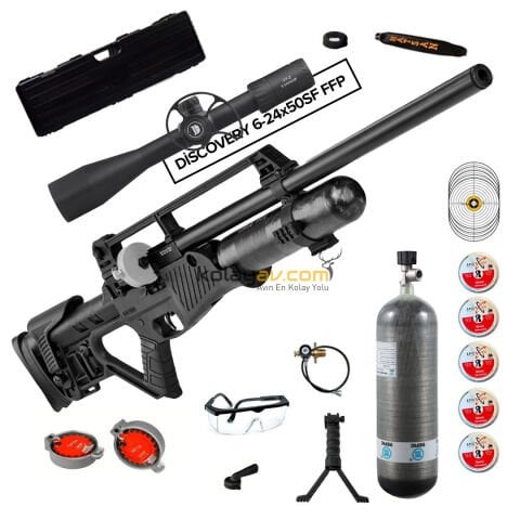 Hatsan Blitz Full AUTO 6.35 mm FFP Dürbün + Scuba PCP Havalı Tüfek (Carbon Full Set)