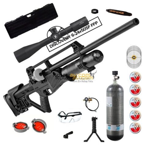 Hatsan Blitz Full AUTO 6.35 mm FFP Dürbün + Scuba PCP Havalı Tüfek (Carbon Full Set)