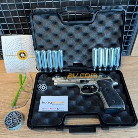 UMAREX Beretta M92 FS Nikel Havalı Tabanca (Pellet)