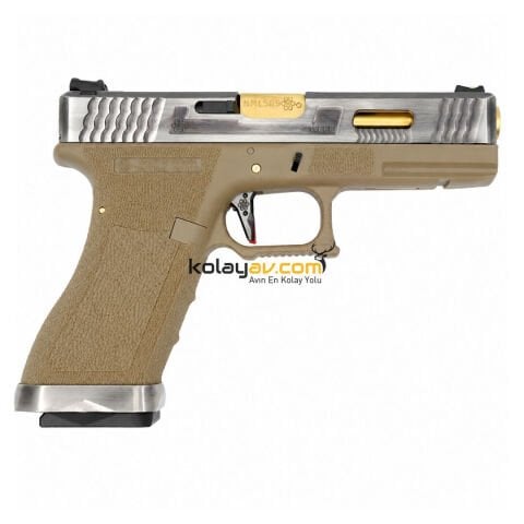 WE Glock 17 T4 Çift Renk Blowback Airsoft Tabanca (Greengas)