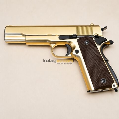 WE M1911 Full Metal 24K Altın Kaplı Blowback Airsoft Tabanca (Greengas)