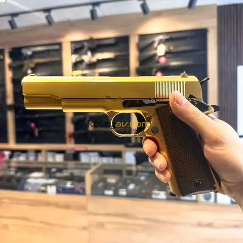 WE M1911 Full Metal 24K Altın Kaplı Blowback Airsoft Tabanca (Greengas)