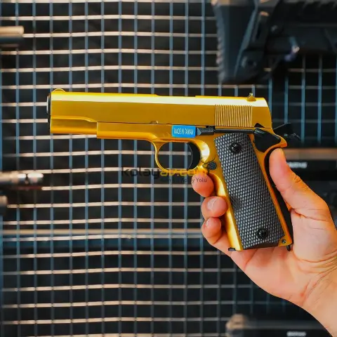 WE M1911 Full Metal 24K Altın Kaplı Blowback Airsoft Tabanca (Greengas)