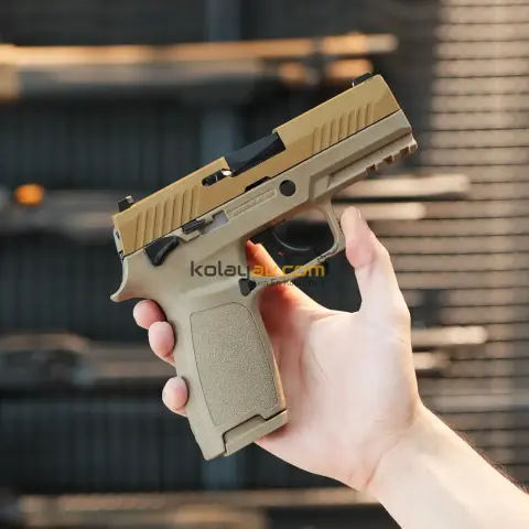 WE F18 Tan Yarı Otomatik Blowback Airsoft Tabanca (Greengas)