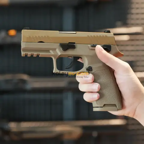 WE F18 Tan Yarı Otomatik Blowback Airsoft Tabanca (Greengas)