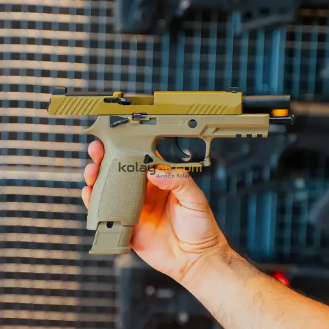 WE F17 Tan Yarı Otomatik Blowback Airsoft Tabanca (Greengas)