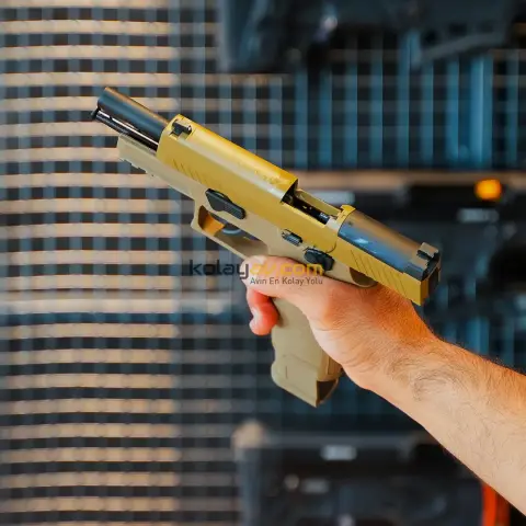 WE F17 Tan Yarı Otomatik Blowback Airsoft Tabanca (Greengas)