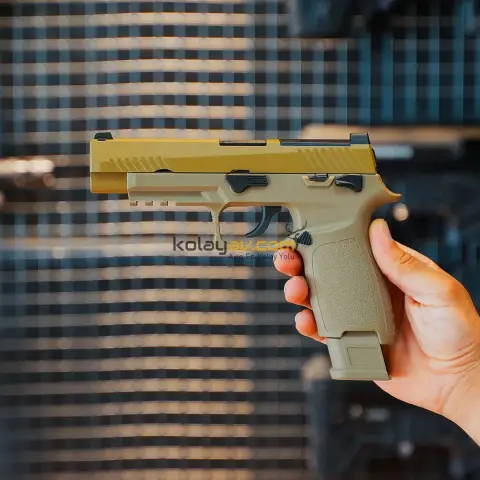 WE F17 Tan Yarı Otomatik Blowback Airsoft Tabanca (Greengas)