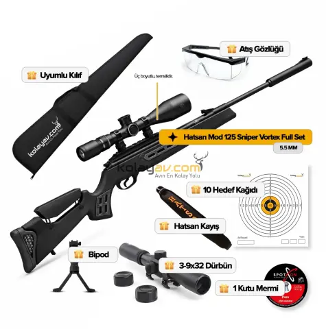 Hatsan Mod 125 Sniper Vortex Havalı Tüfek (Full Set) 3-9x32