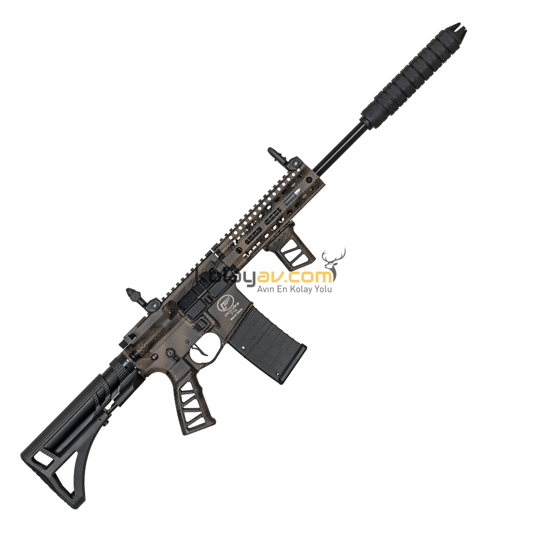 Aksa Crossfire T-14 Pro Yeşil Kamuflaj Şarjörlü Otomatik 36 Kalibre Av Tüfeği
