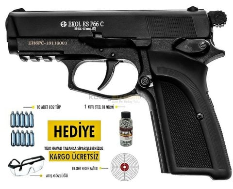 EKOL ES P66 Compact Havalı Tabanca 4.5 mm - Siyah