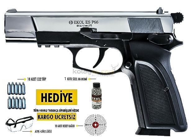 EKOL ES P66 Havalı Tabanca 4.5mm - Parlak Beyaz