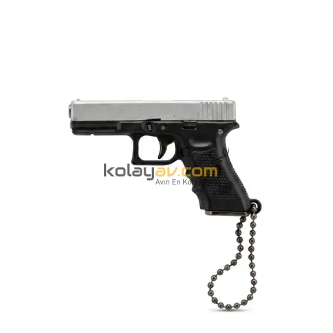Hareketli Sürgü Glock Metal Mini Tabanca Anahtarlık