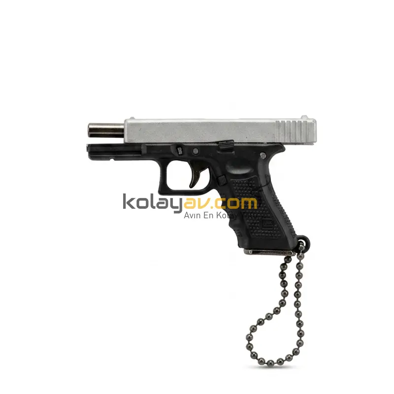 Hareketli Sürgü Glock Metal Mini Tabanca Anahtarlık