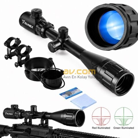 Gunex 6-24x50 AOEG Aydınlatmalı Tüfek Dürbünü
