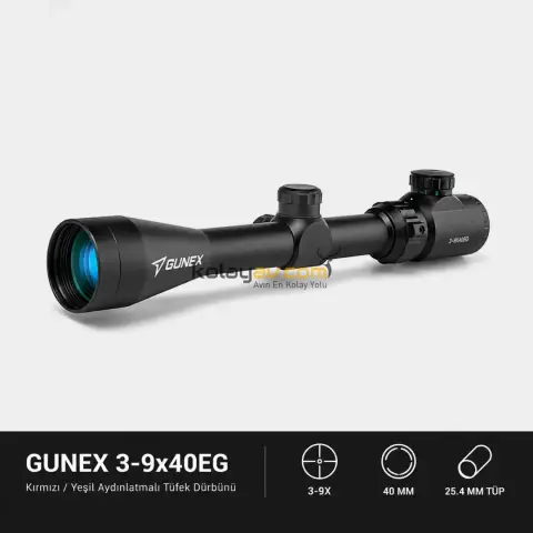 Gunex 3-9x40EG Aydınlatmalı Tüfek Dürbünü