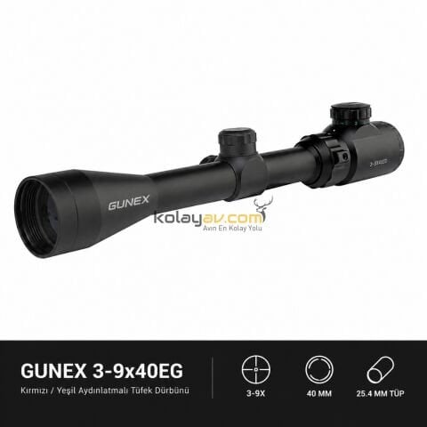 Gunex 3-9x40EG Aydınlatmalı Tüfek Dürbünü