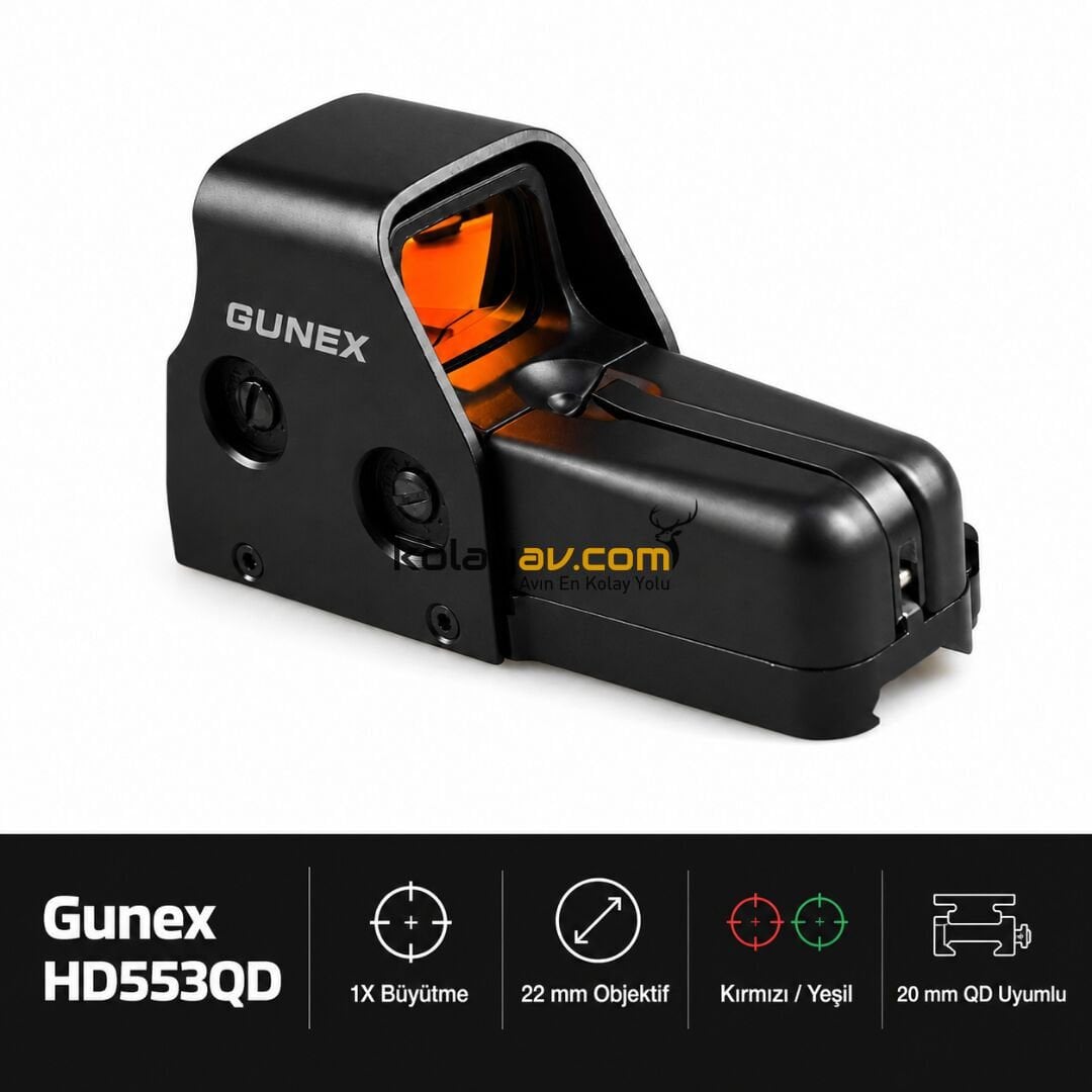 Gunex HD553QD 1x22mm Kırmızı Yeşil Nokta Reddot