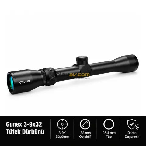 Gunex 3-9x32 Tüfek Dürbünü (Ayarlanabilir Zoom)
