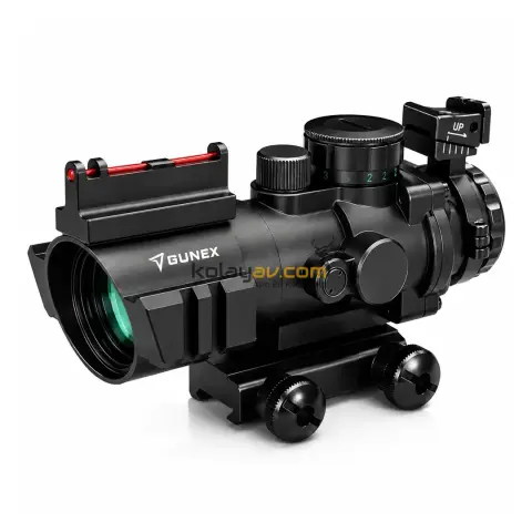 Gunex 4x32 Taktikal Aydınlatmalı Fiber Optik Tüfek Dürbünü