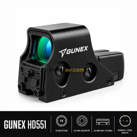 Gunex HD551 1x22mm Kırmızı Yeşil Nokta Reddot