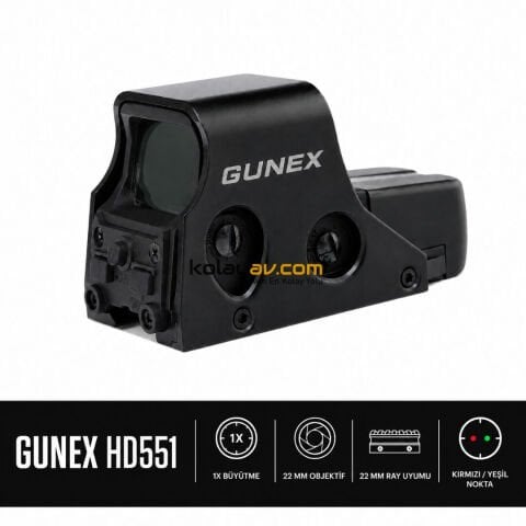 Gunex HD551 1x22mm Kırmızı Yeşil Nokta Reddot