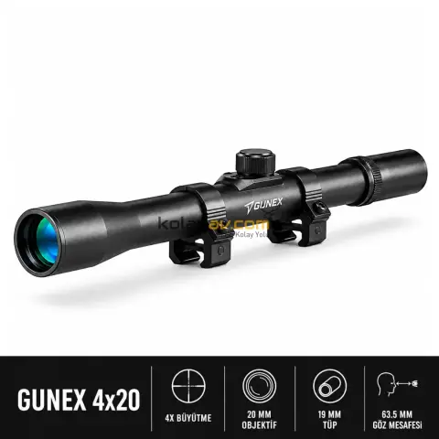 Gunex 4x20mm Kompakt Tüfek Dürbünü
