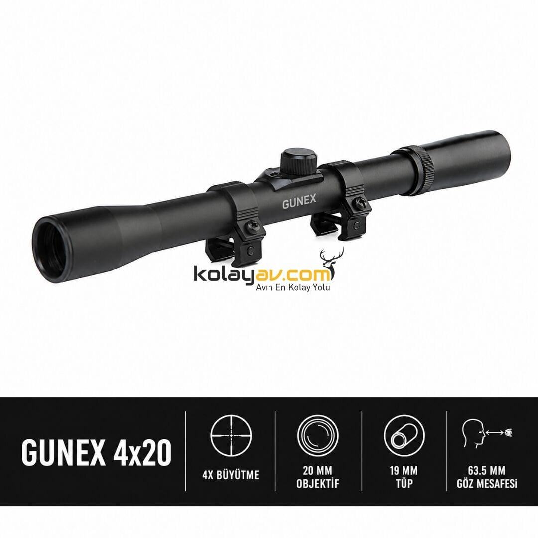 Gunex 4x20mm Kompakt Tüfek Dürbünü