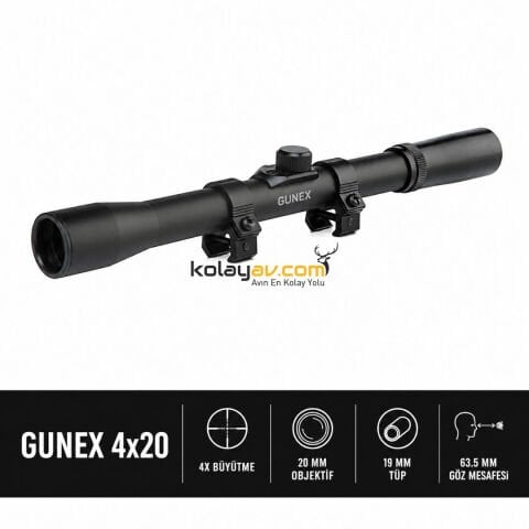 Gunex 4x20mm Kompakt Tüfek Dürbünü