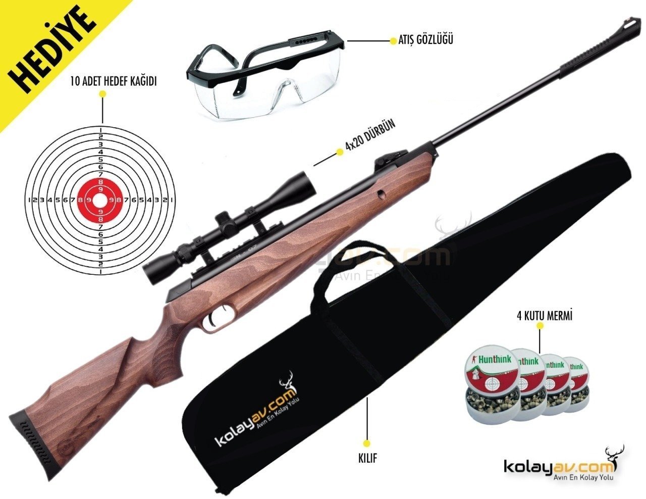 KRAL N-07 Wood Havalı Tüfek (Full Set)